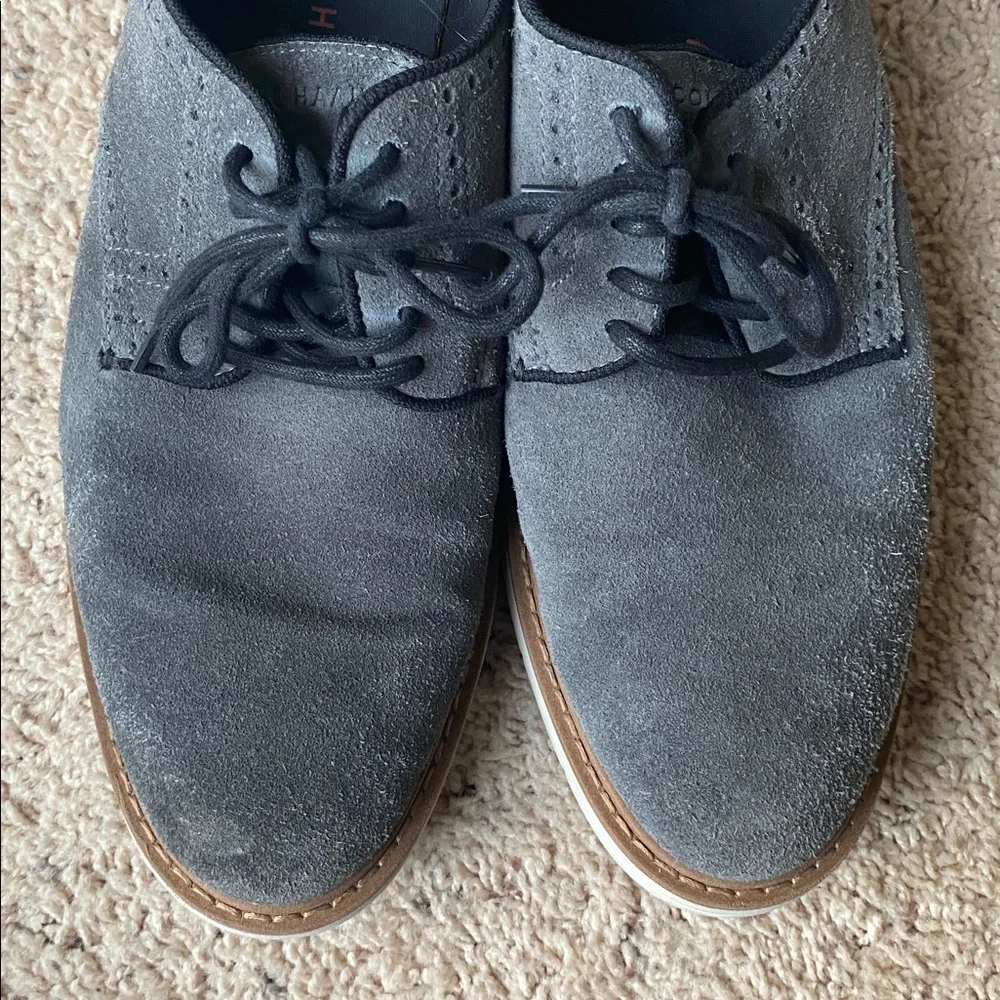 Cole Haan gray suede oxfords